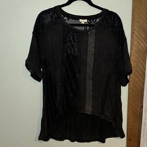 POL Short Sleeve Lace Top
